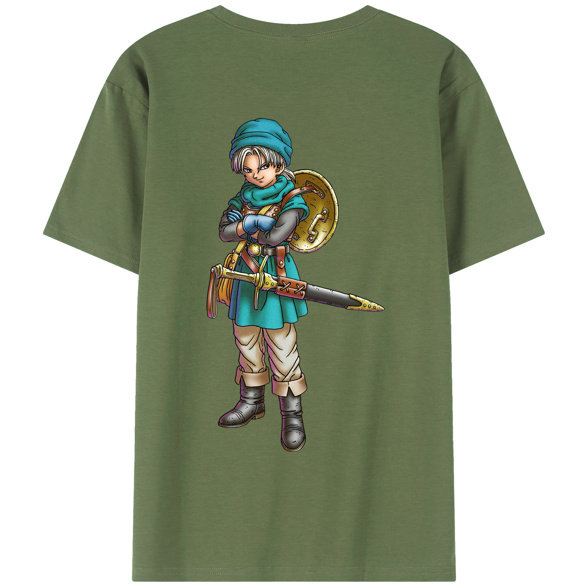 （画像用） ドラゴンクエスト Doragon Kuesuto Dragon Quest 綿100％ メンズ半袖Tシャツ（バックプリント） 通気性